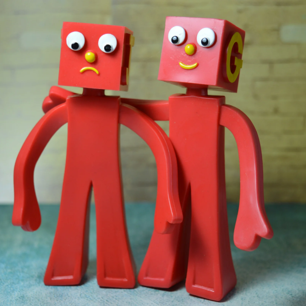 Cours Compassion en français
Thom Bond
Deux robots rouges : l'un donne du soutien de l'empathie à l'autre